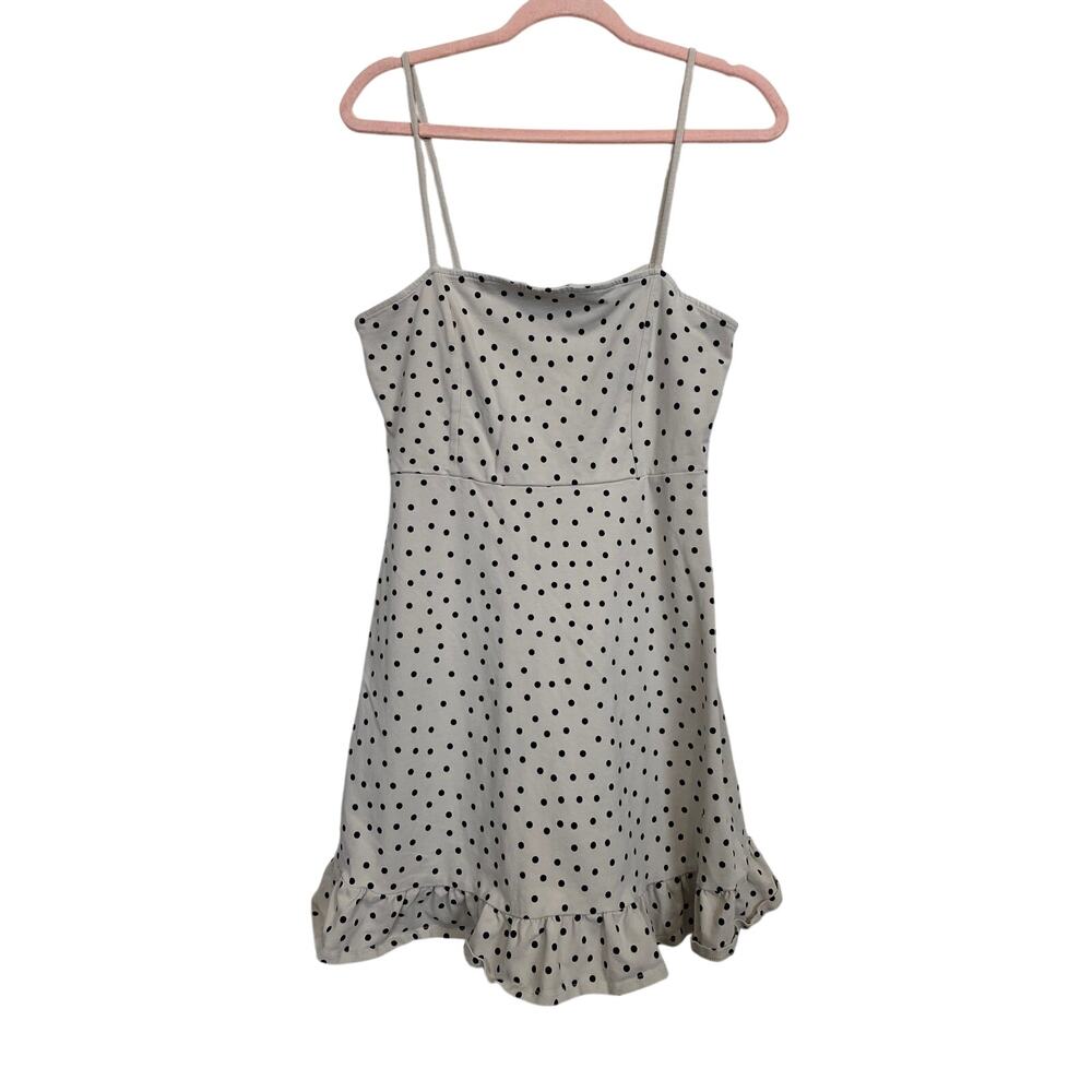 ASOS Women Cream Polkadot Sundress Stretchy Spaghetti Strap Size US10
